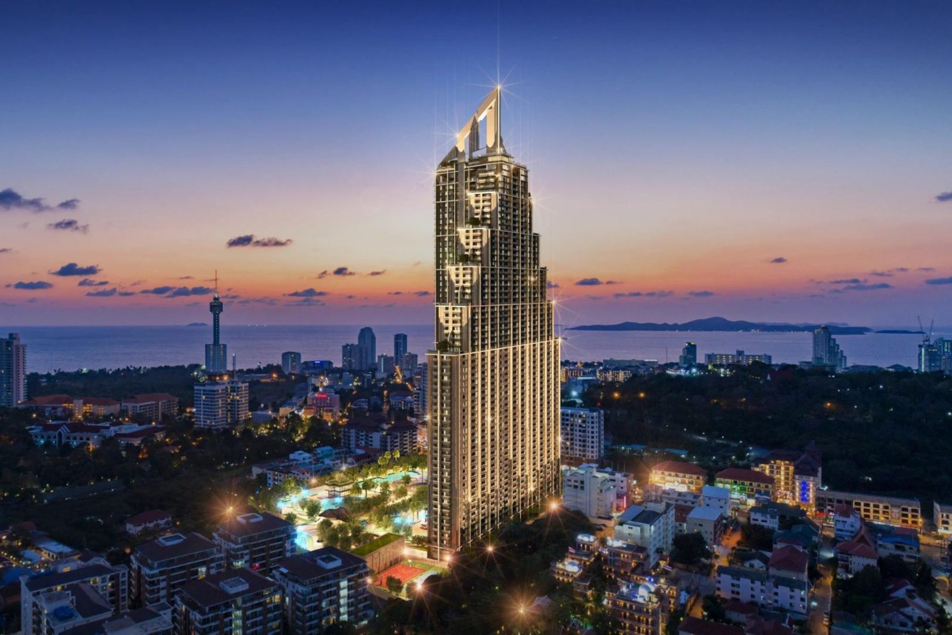 Modern apartment living room – luxury condominiums in Thailand.