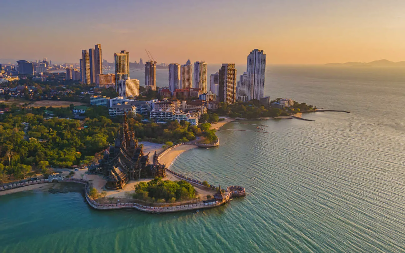 Urban aerial view – coverage across Chonburi and Pattaya areas.